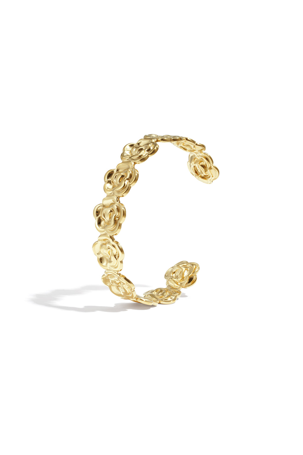 Flower Cuff Bracelet – Gold-Plated Steel