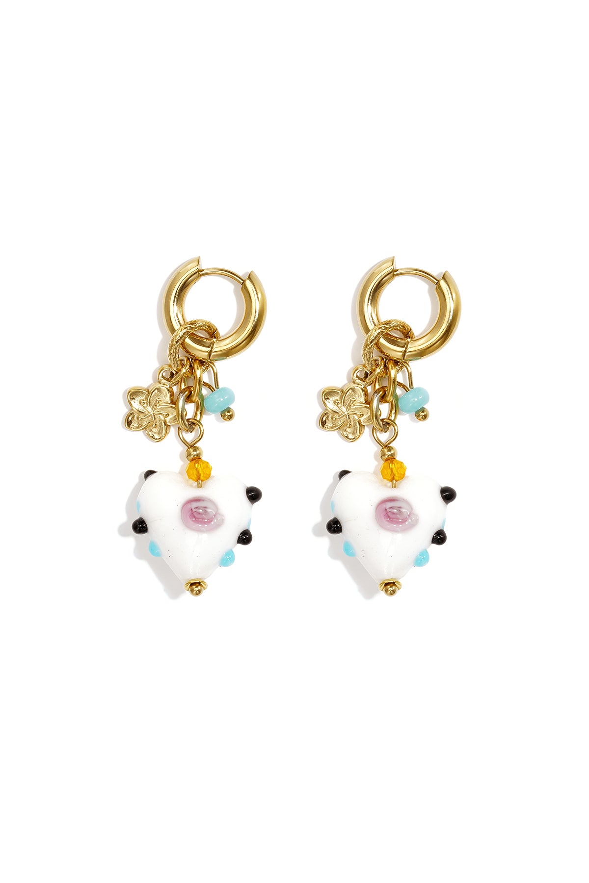 Stainless Steel Beads Earrings Heart Casual Daily Romantic Series Women's jewelry
