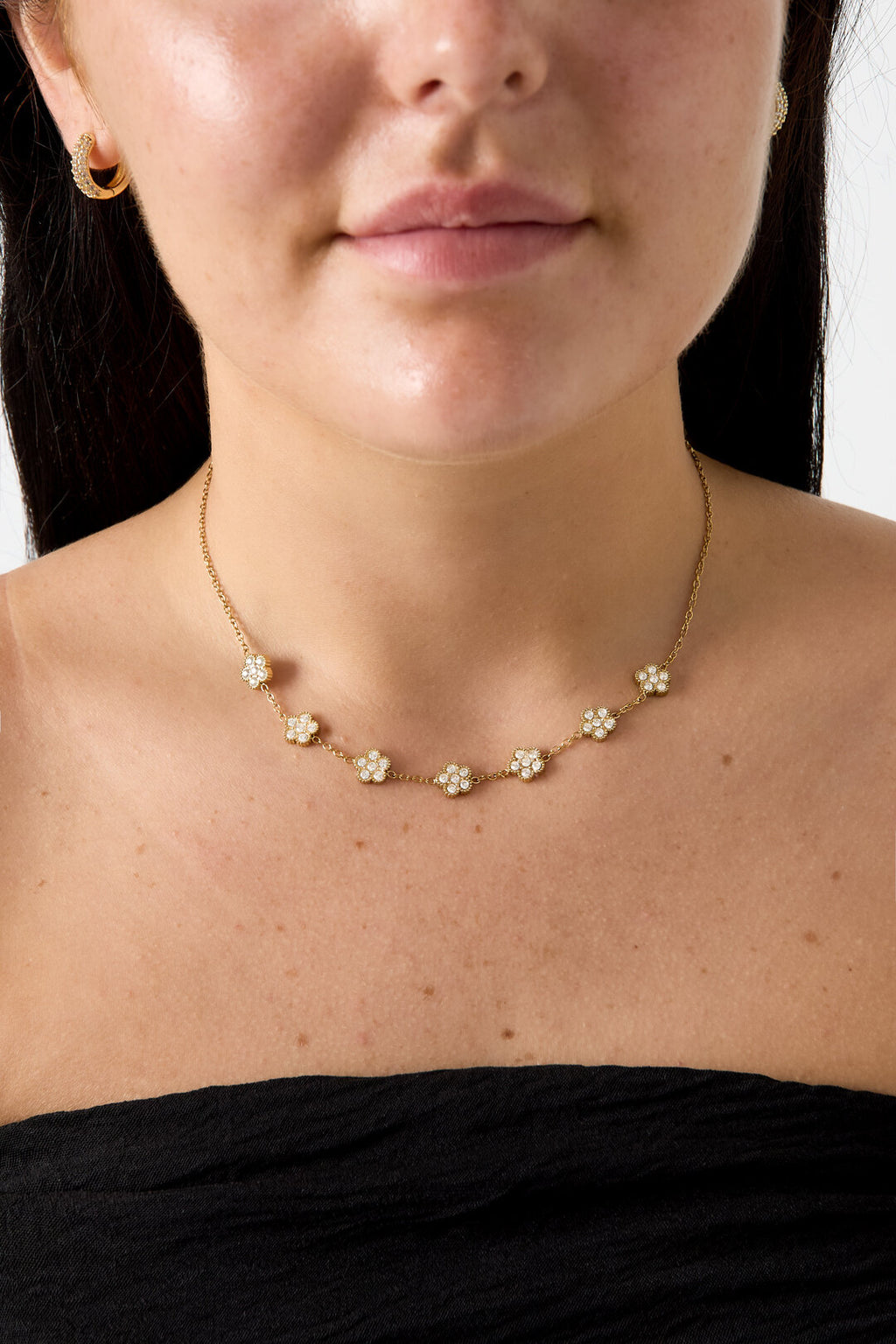 Elegant Flower Zircon Pendant Necklace for Women