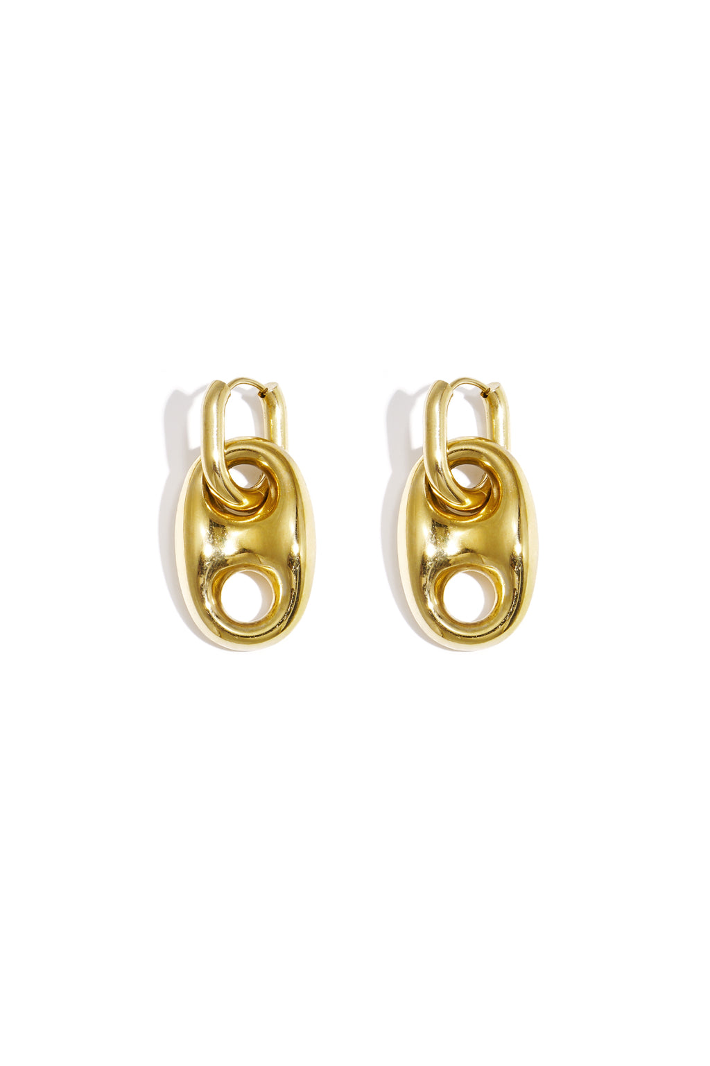 Irregular Shape Drop Earrings – Gold-Plated Steel