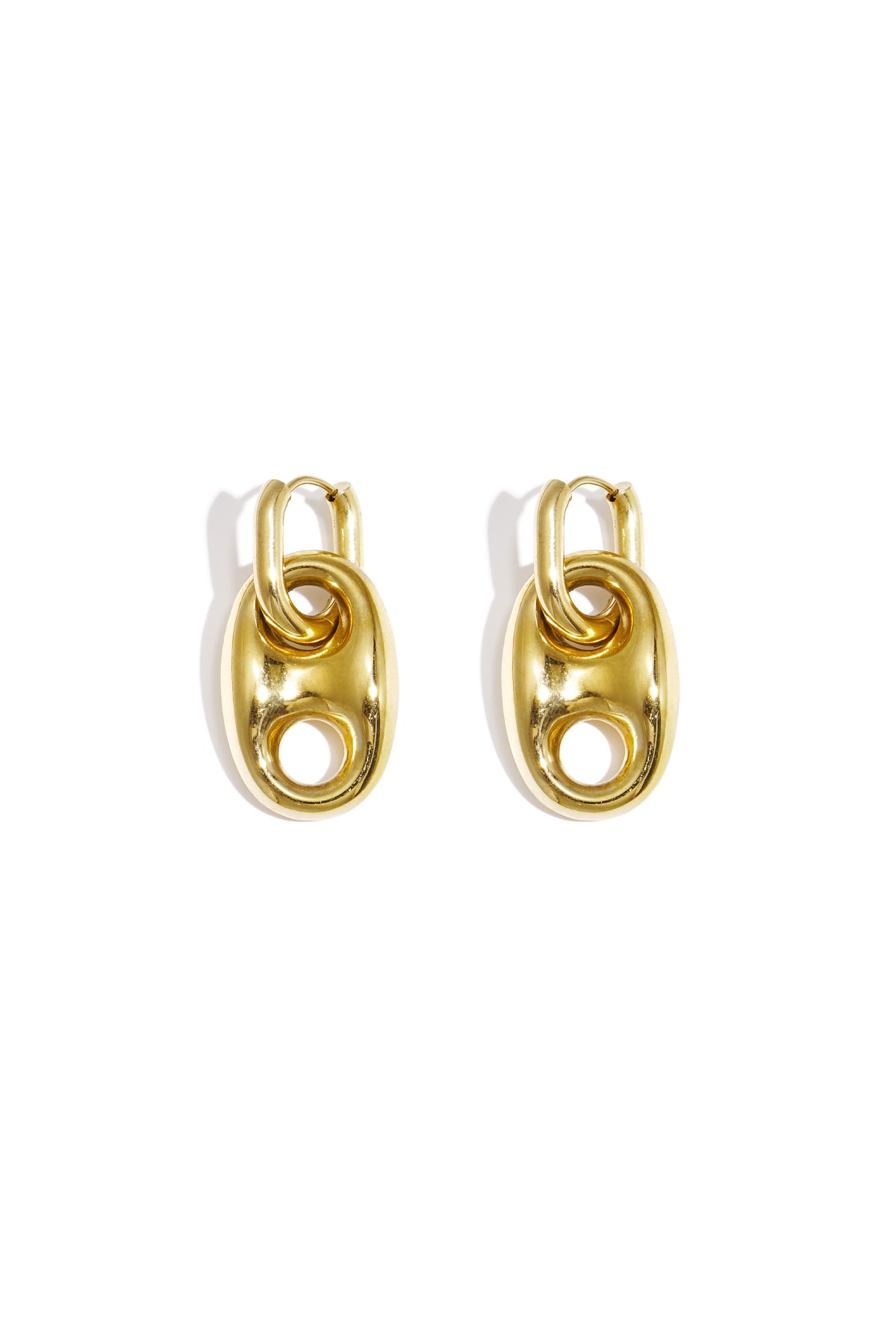 Irregular Shape Drop Earrings – Gold-Plated Steel