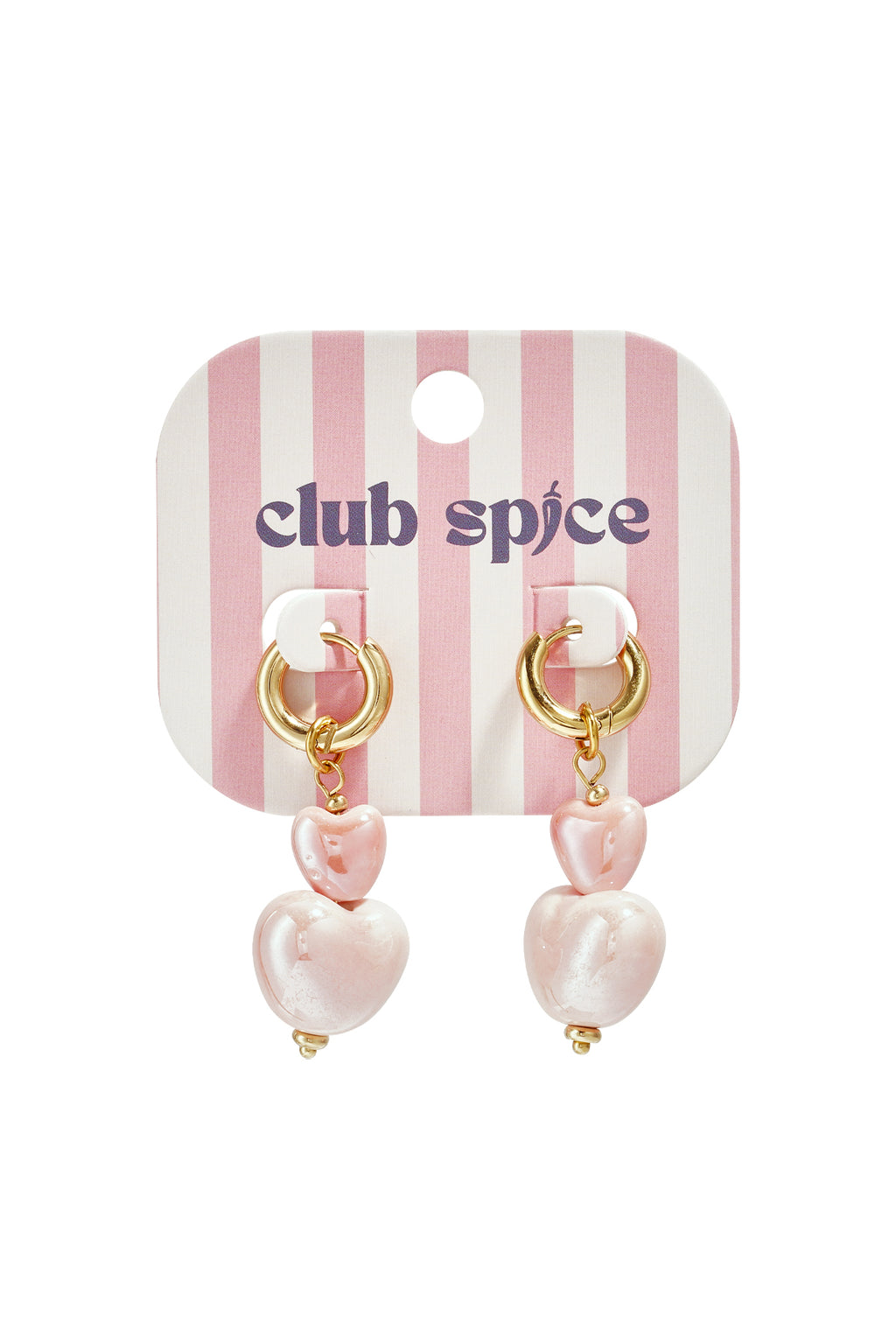 Stacked heart bead earrings