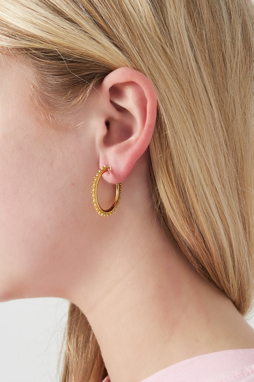 Sunburst Hoop Clip Earrings