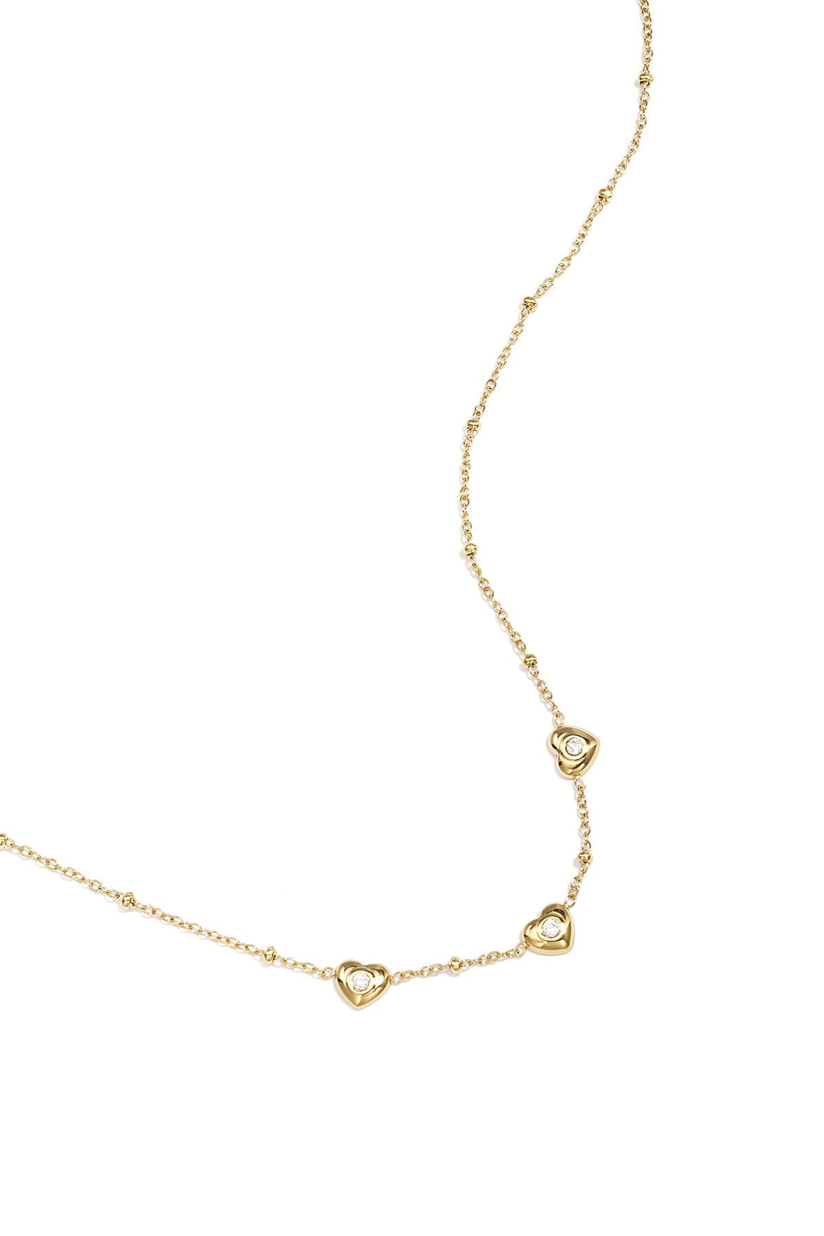 Elegant Heart Pendant Necklace - 14K Gold Plated