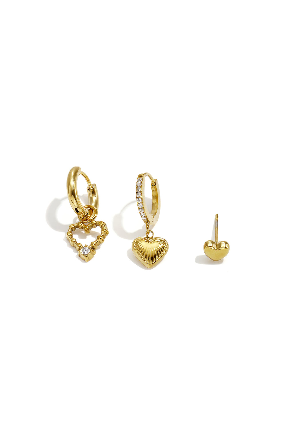 Stainless Steel Earring Sets Heart Simple Daily Simple Series Women's jewelry