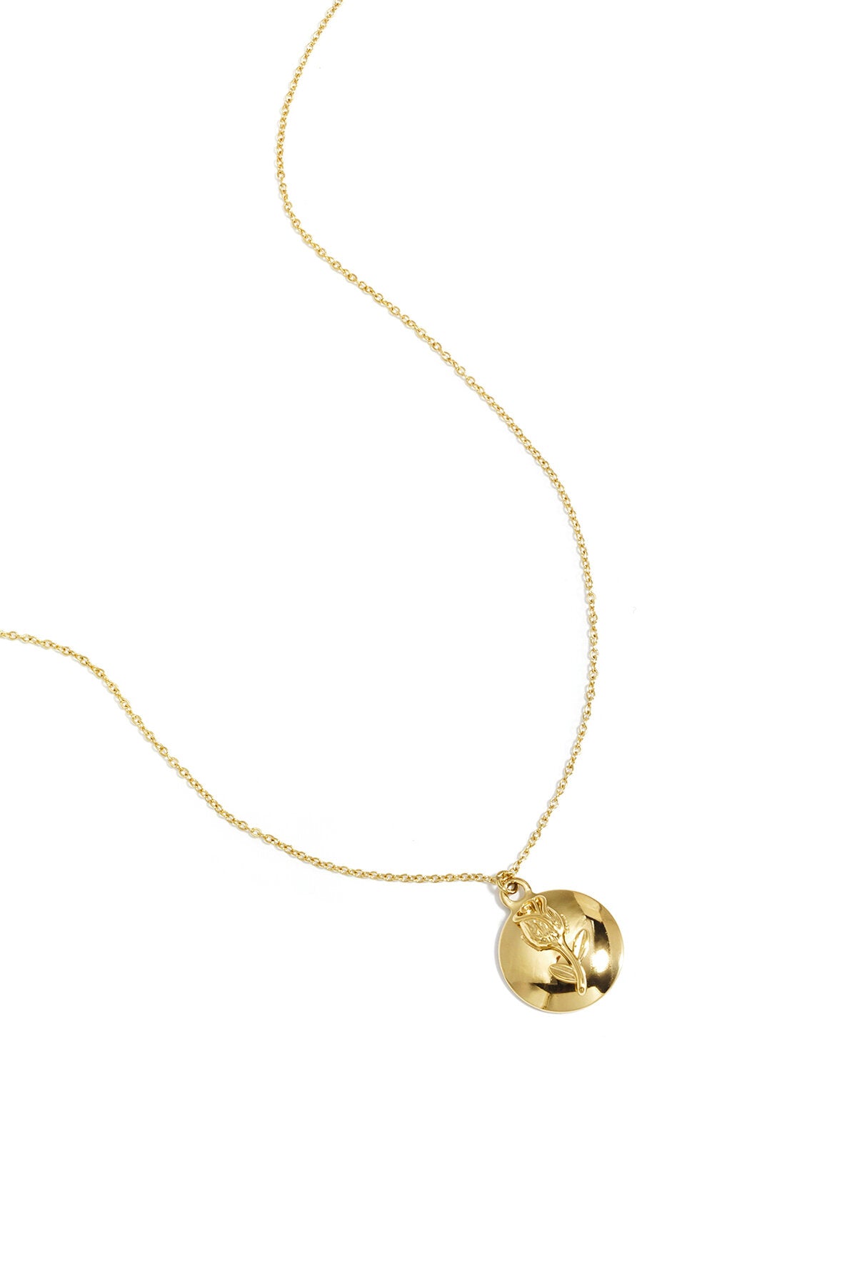 Elegant Gold-Toned Flower Pendant Necklace for Women