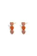 3 hanging heart earrings with stones