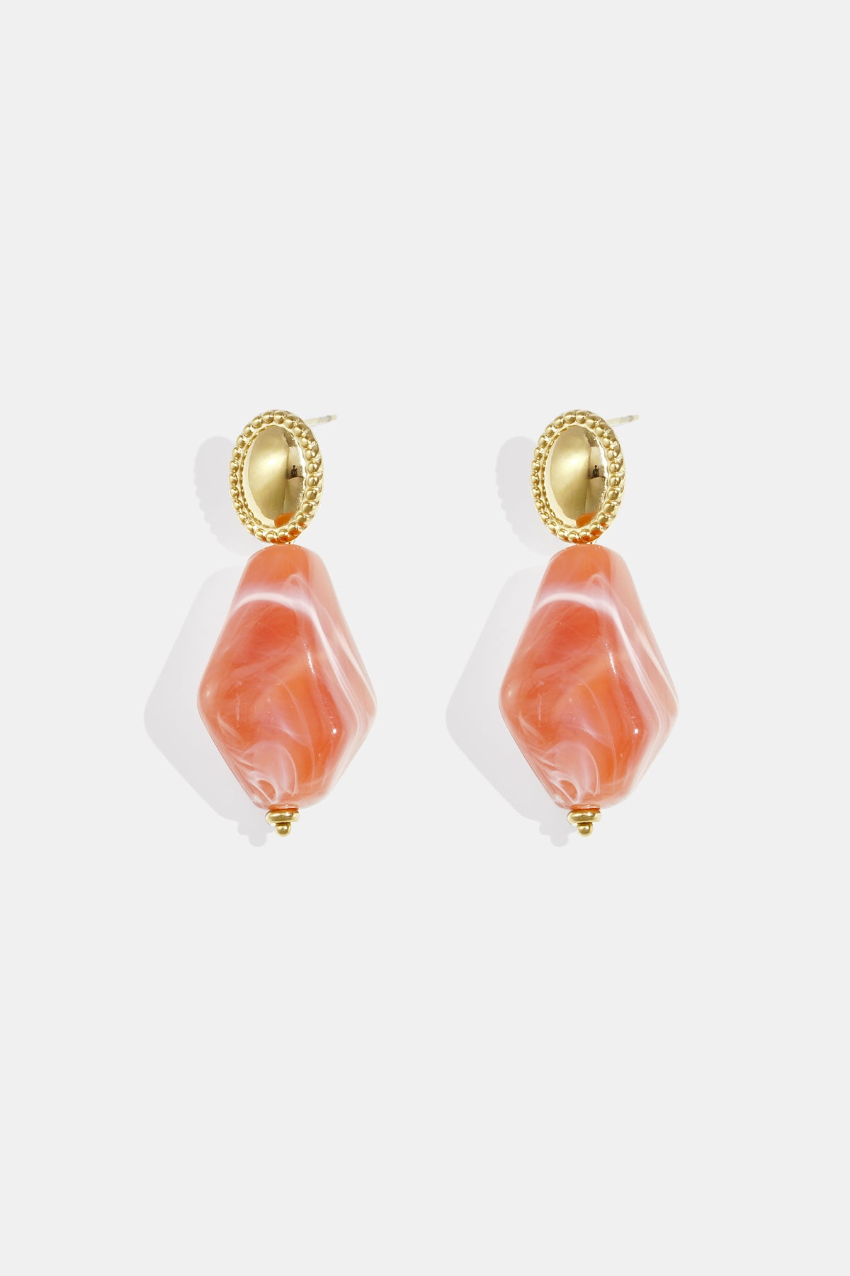 Irregular Shape Drop Earrings – Off-white Steel & Acrylic