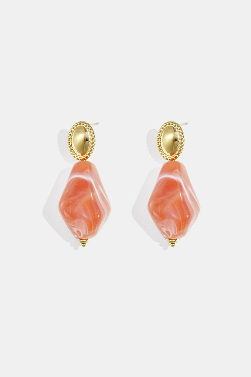 Irregular Shape Drop Earrings – Off-white Steel & Acrylic
