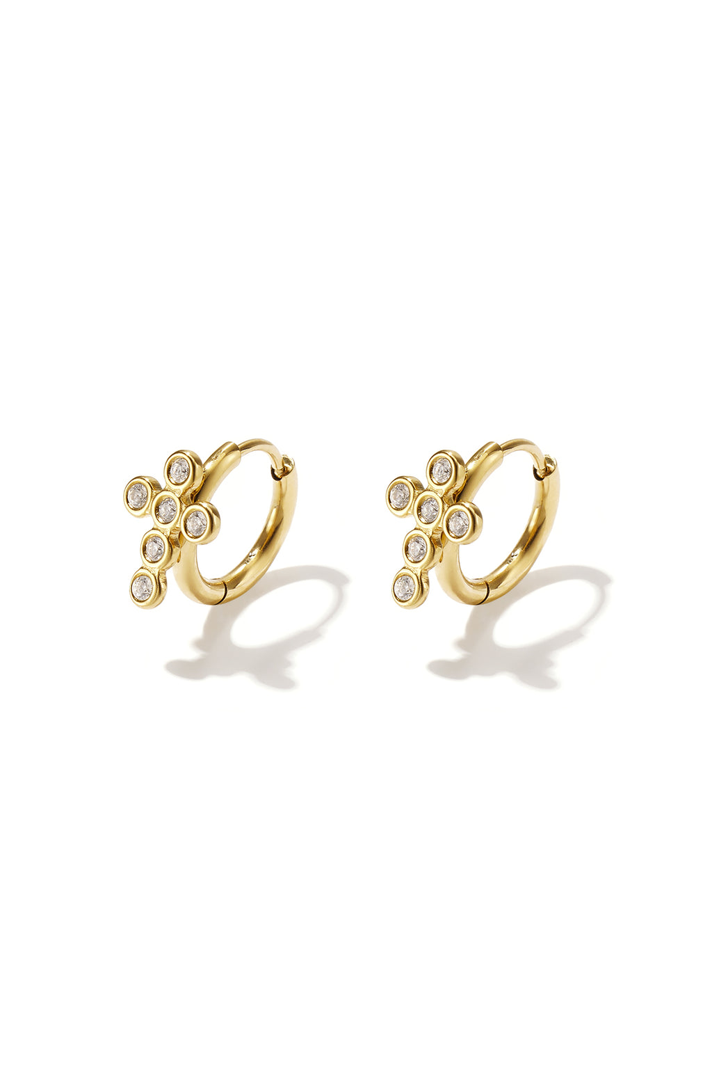 14K Gold Plated Stainless Steel Hoop Earrings Cross Simple Daily Simple Series Women's jewelry