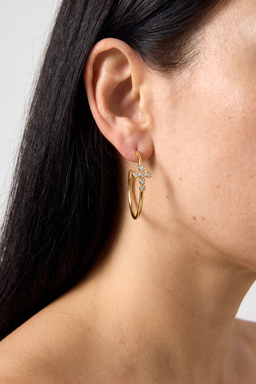 Stainless Steel Hoop Earrings Cross Simple Simple Series Women's jewelry