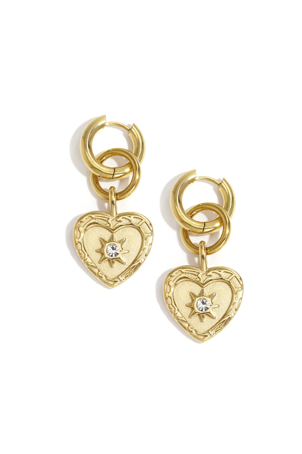 Elegant Heart-Shaped Rhinestone Drop Earrings