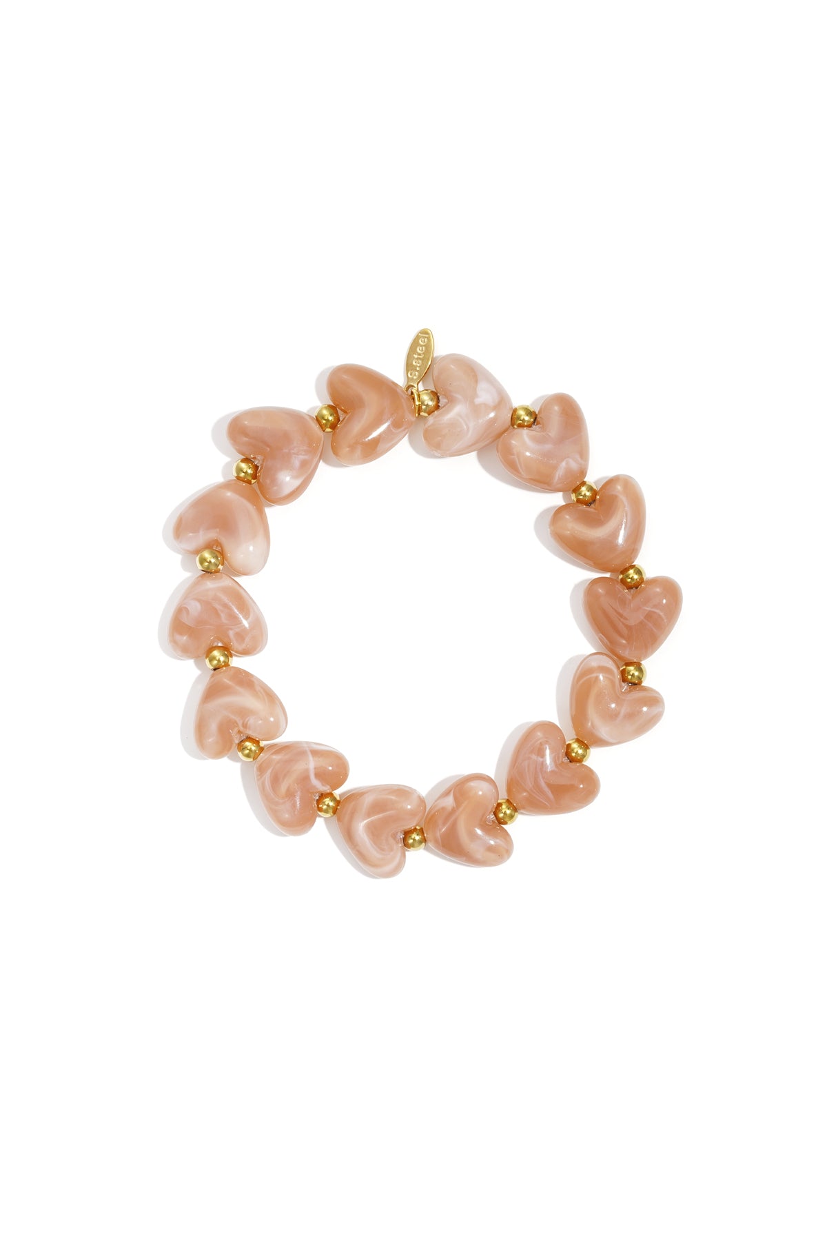Perlenarmband Herz aus Acryl, elastisch