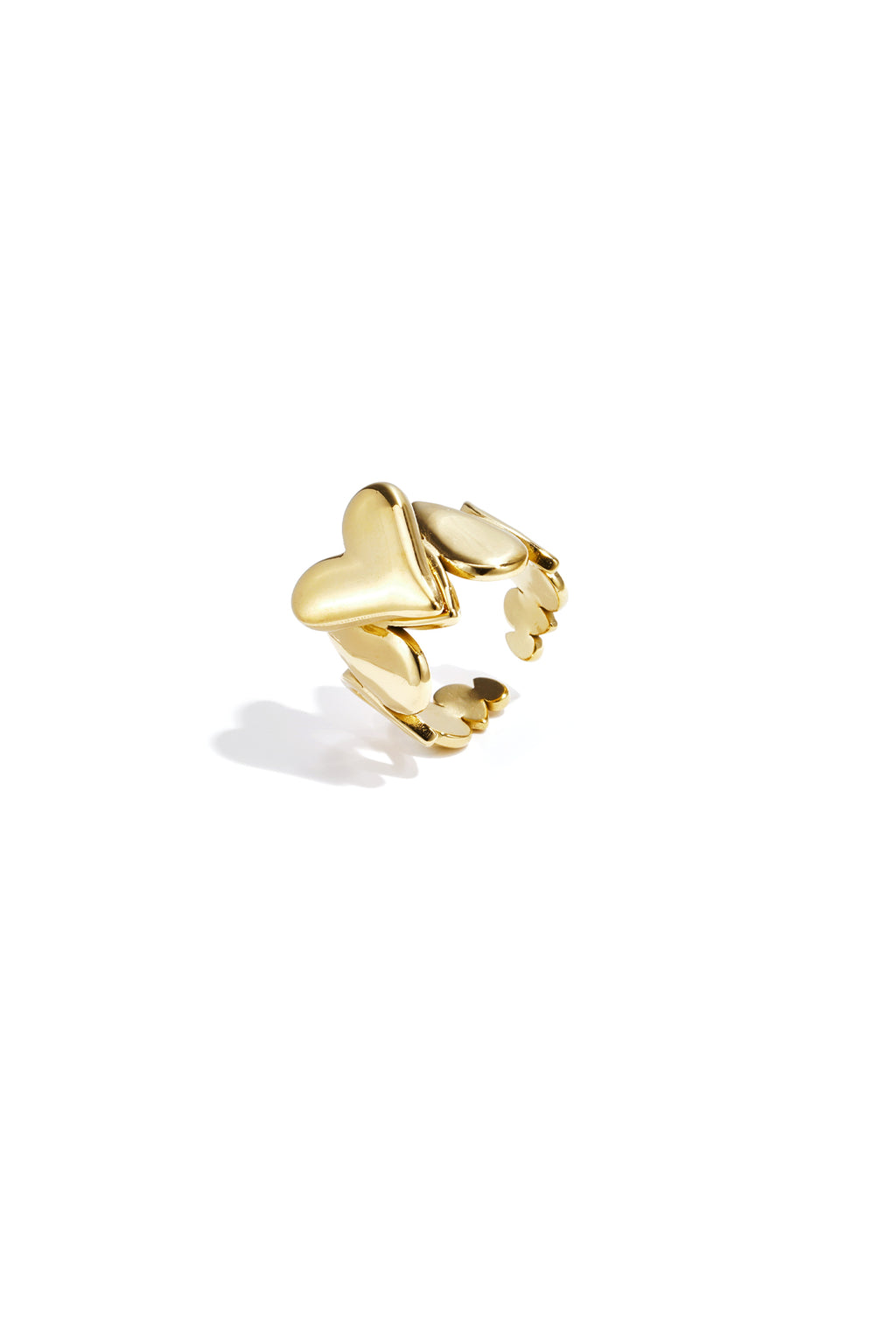 Heart Statement Ring – Gold-Plated Steel