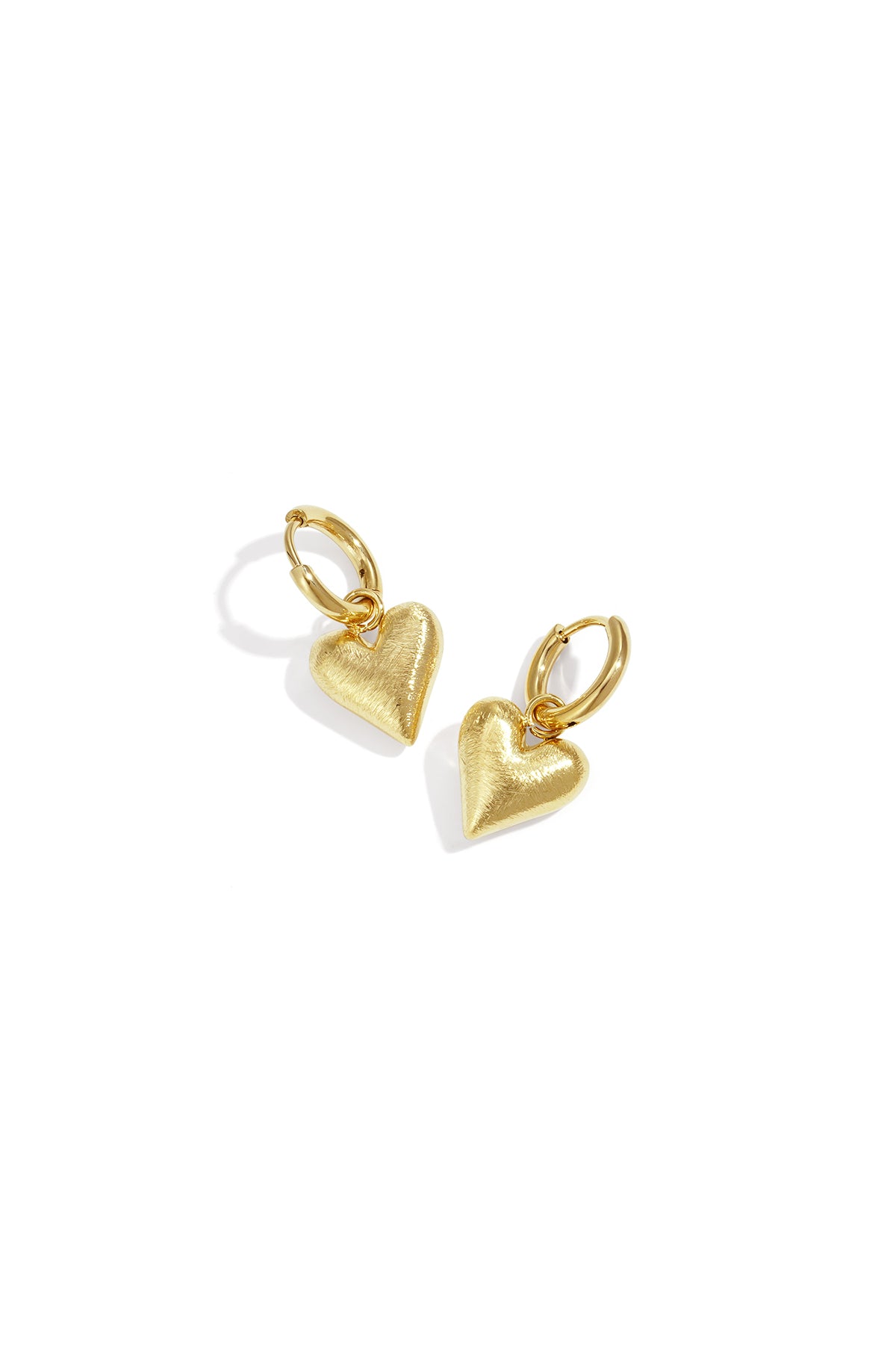 Heart Drop Earrings – Gold-Plated Steel