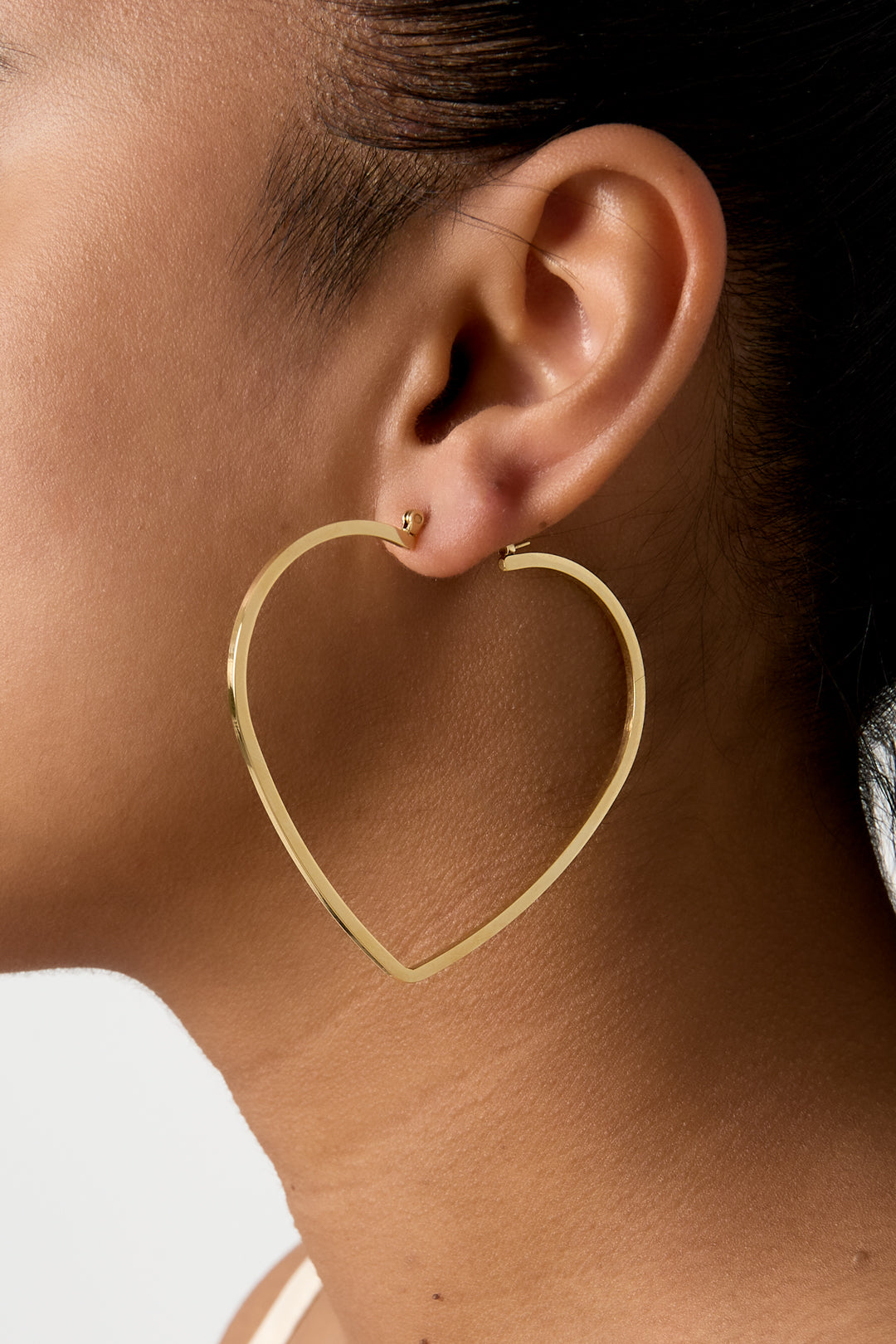 Minimalist heart hoop earrings