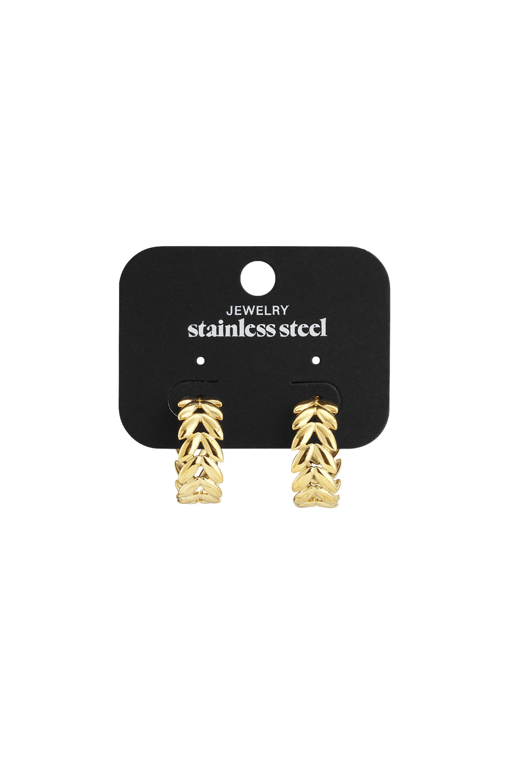 Stainless Steel Hoop Earrings leaf Casual Daily Simple Series Women's jewelry