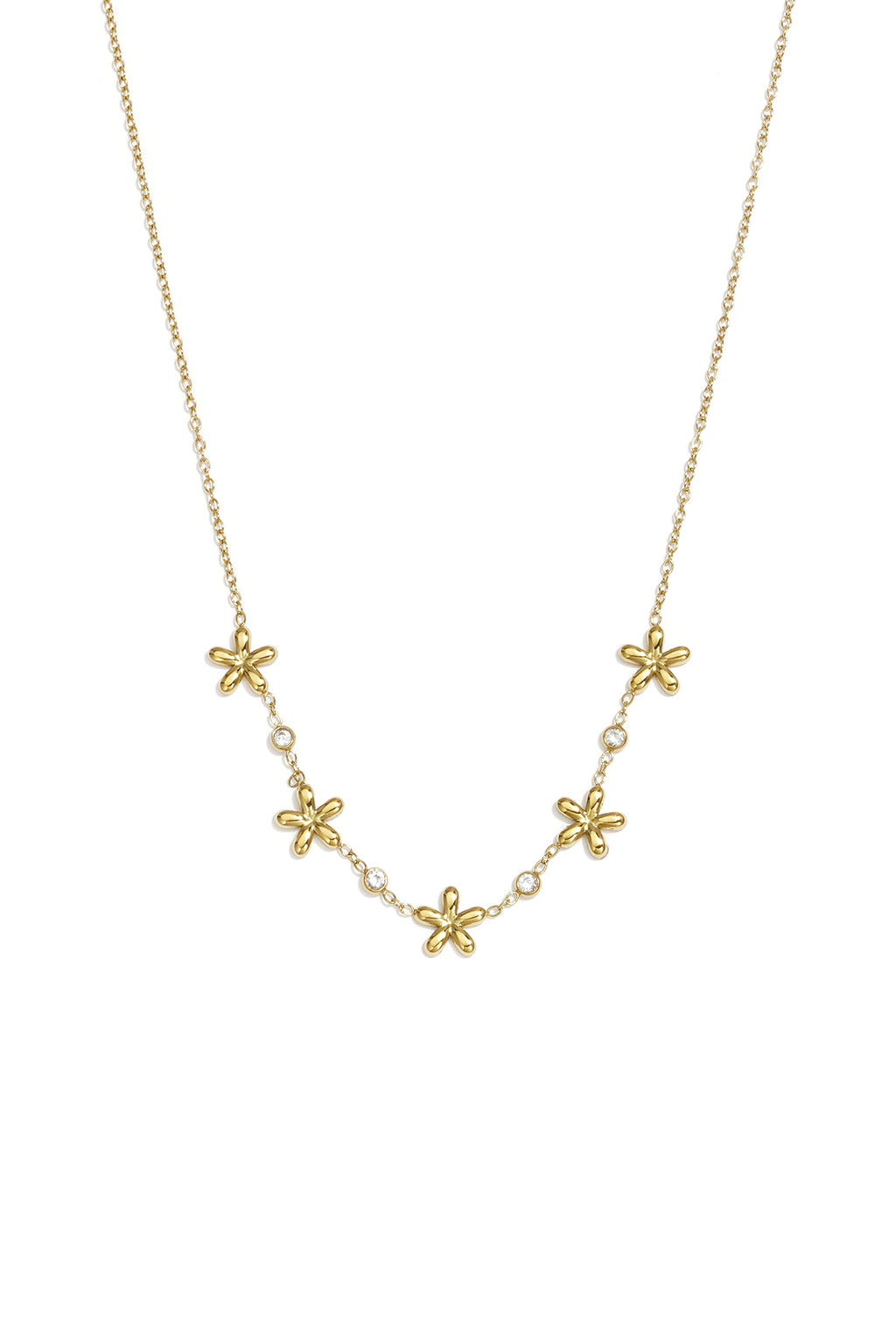 14K Gold Plated Stainless Steel Pendant necklaces Flower Simple Daily Simple Series Women's jewelry
