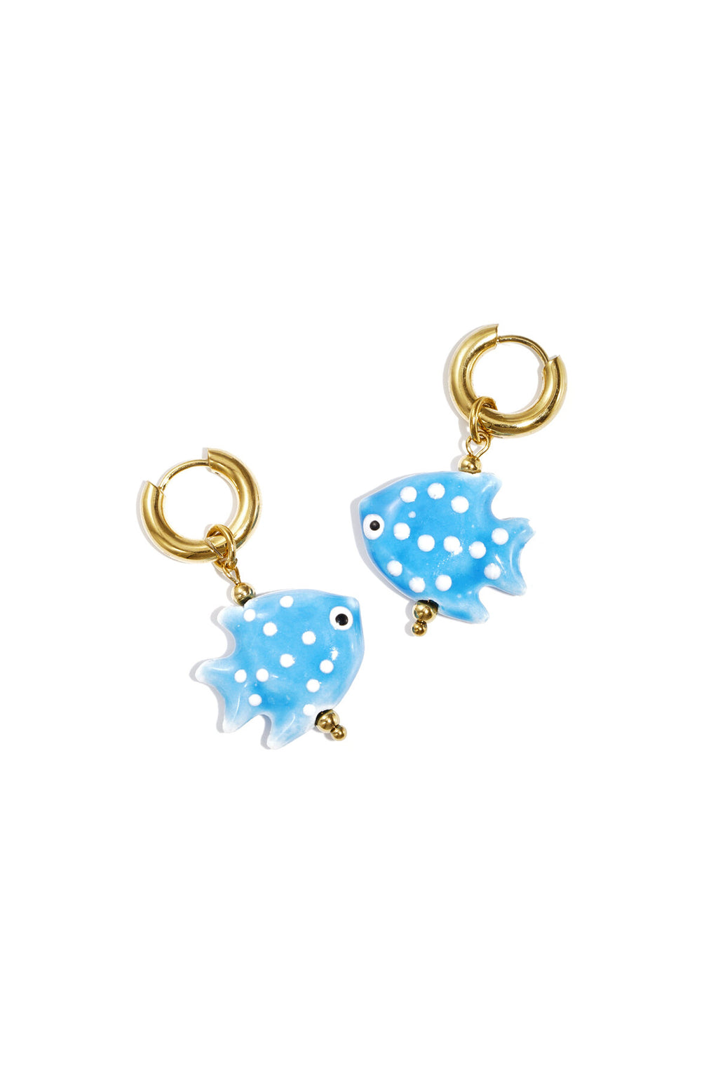 Earrings with fish charm