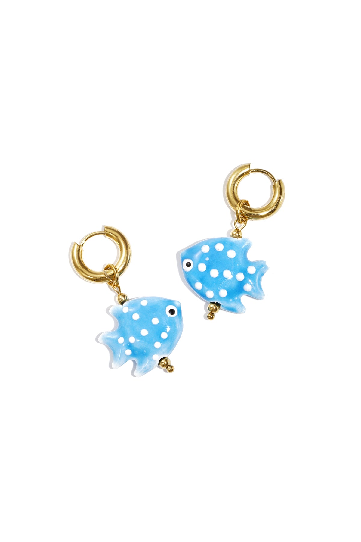 Fish Drop Earrings – Pink Steel