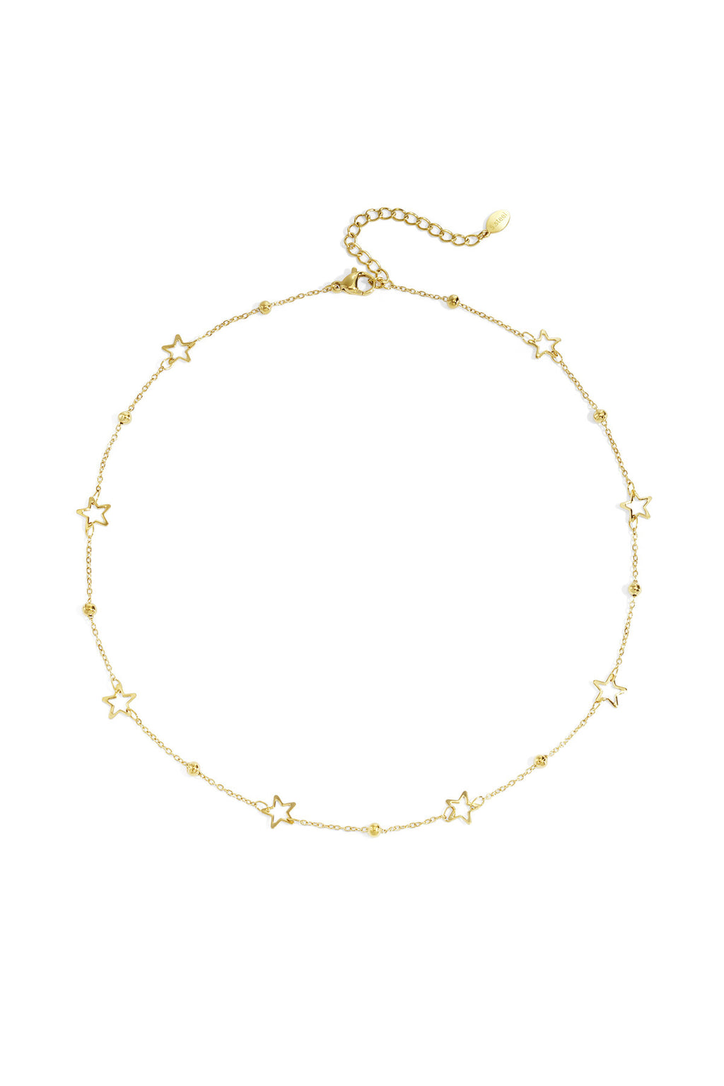 Elegant Star Chain Necklace in Silver & Gold