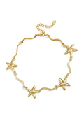 Ankle bracelet with trailing effect and starfish