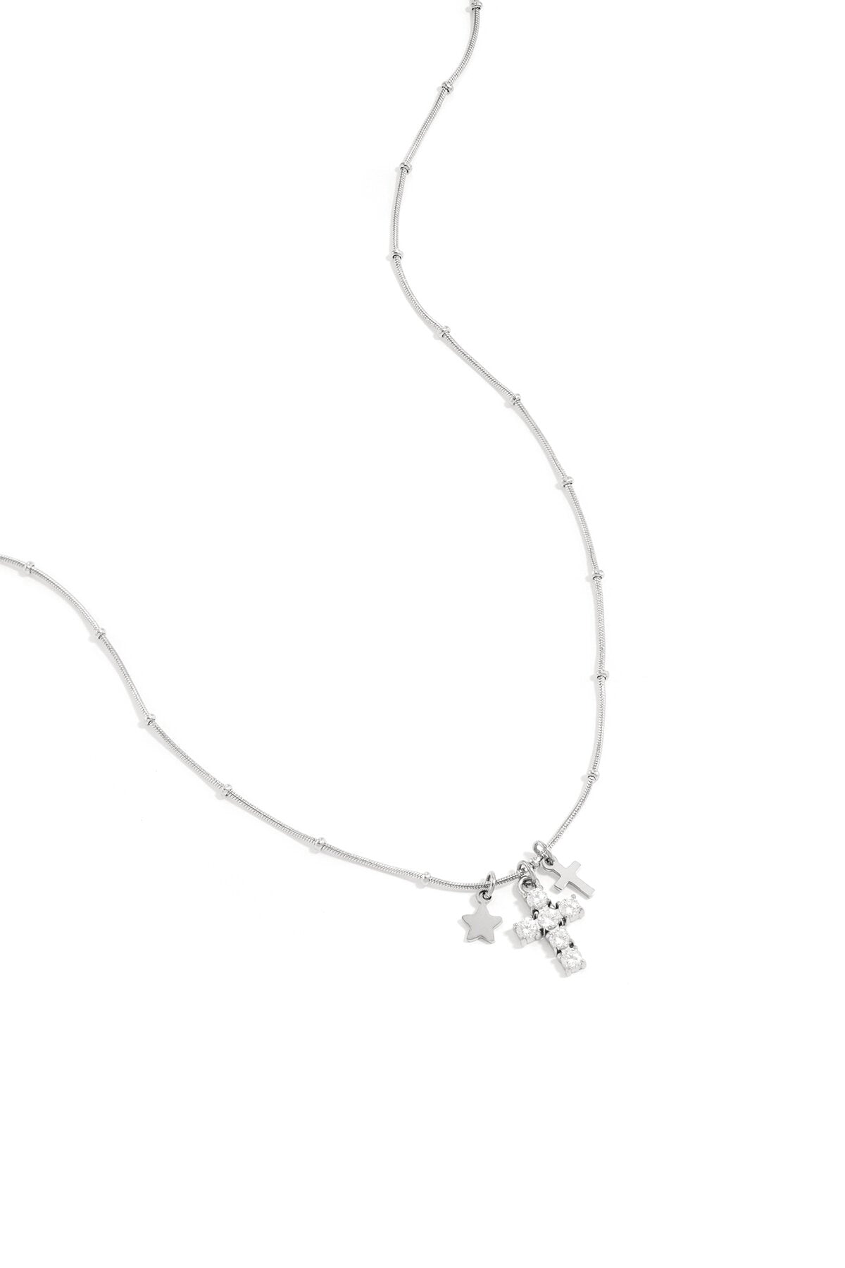 Elegant Cross Pendant Necklace for Women, Silver & Gold