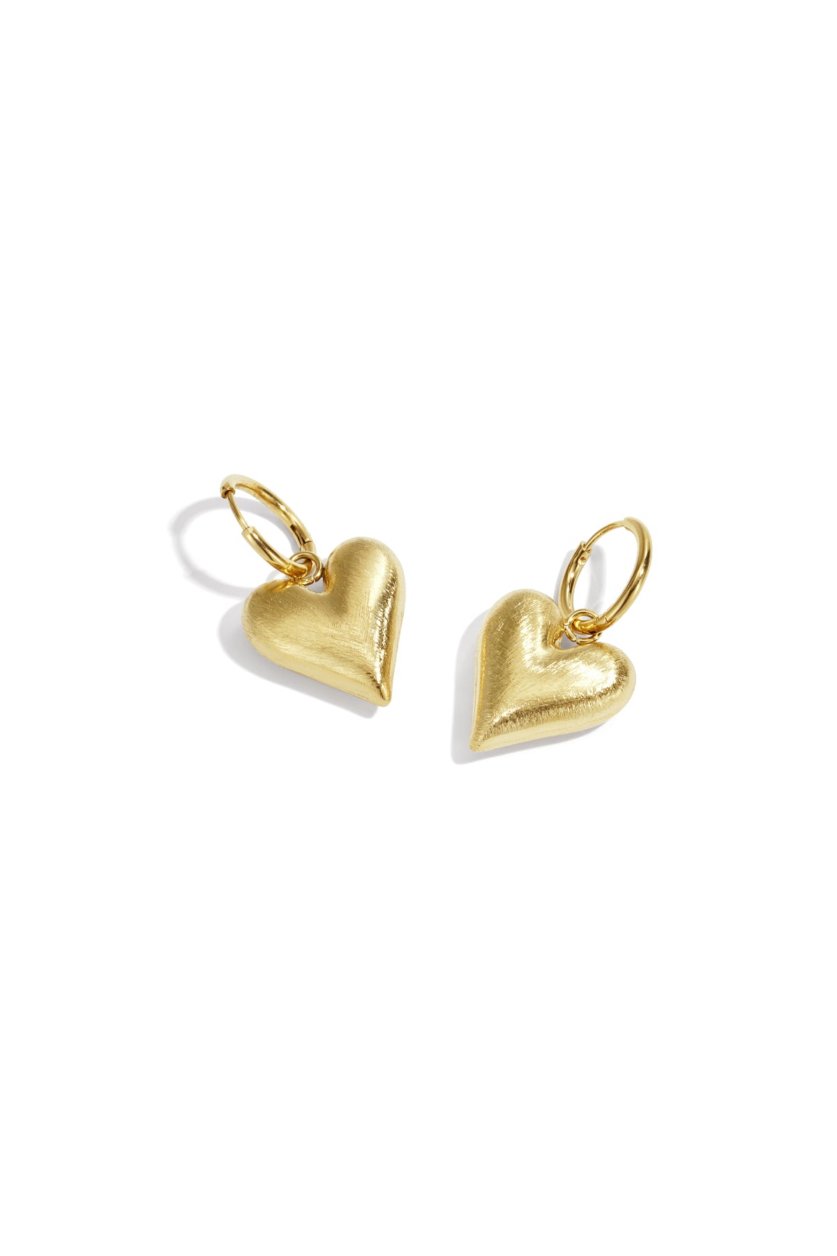 Heart Drop Earrings – Silver-Tone Steel