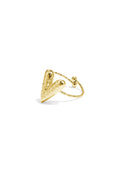 Elegant Heart Adjustable Statement Ring in Silver & Gold