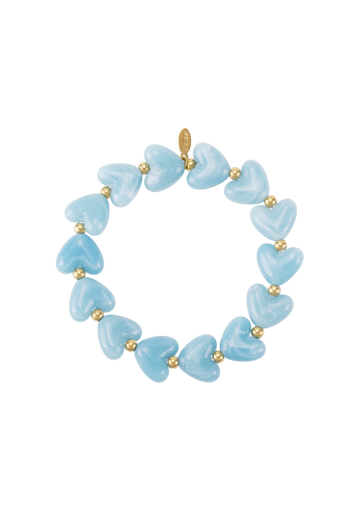 Perlenarmband Herz aus Acryl, elastisch