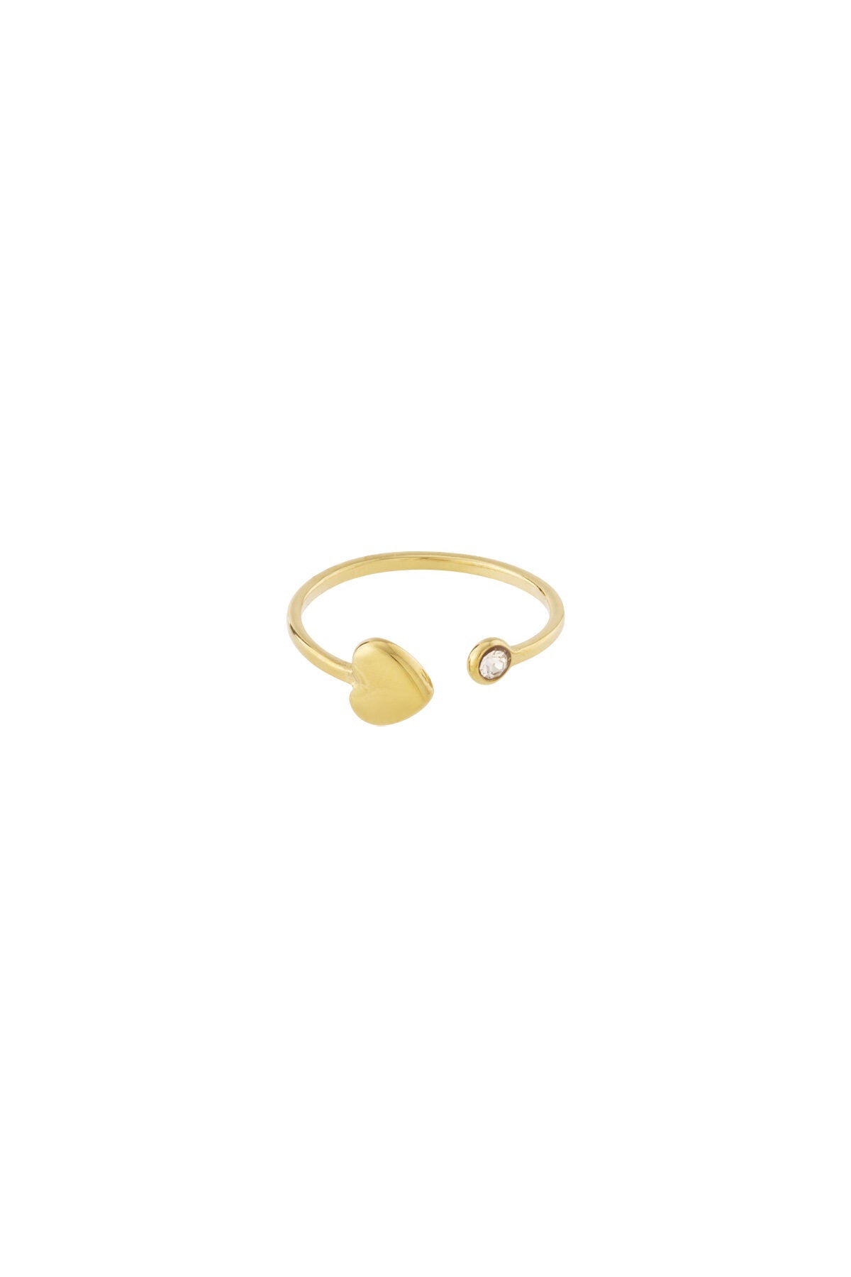Elegant 14K Gold Plated Heart Ring - All Fit