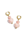 Stacked heart bead earrings