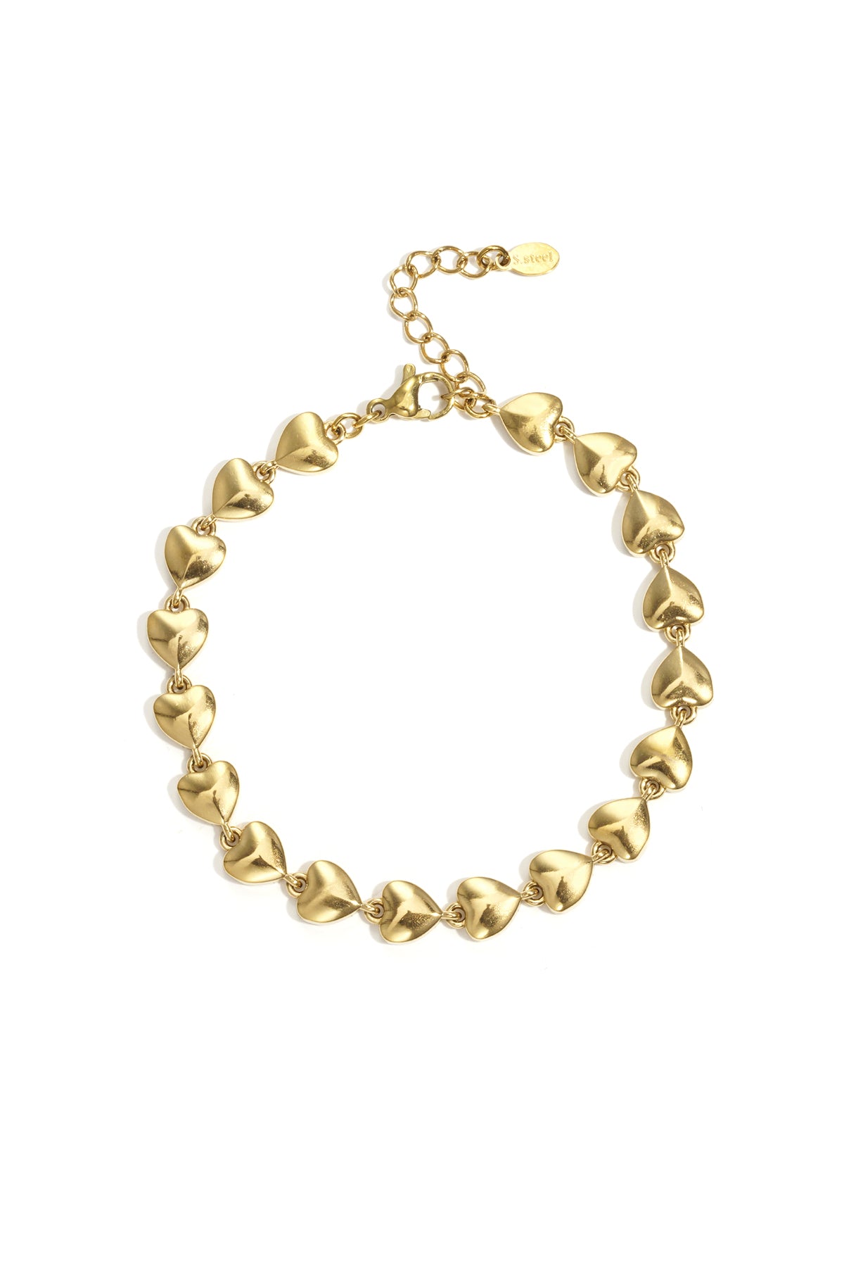 Heart Chain Bracelet – Gold-Plated Steel