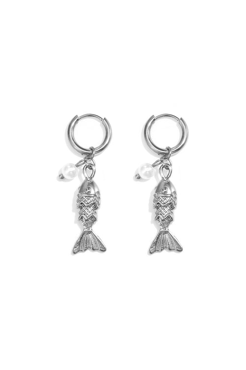 Stainless Steel Drop Earrings Fish Simple Daily Simple Series Women's jewelry