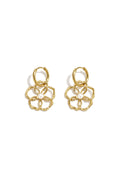 14K Gold Plated Stainless Steel Drop Earrings Flower Simple Daily Simple Series Women's jewelry