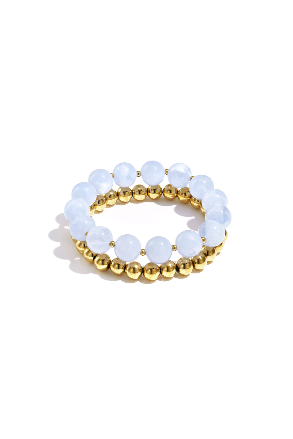 Statement Beaded Bracelet – Baby Blue Acrylic