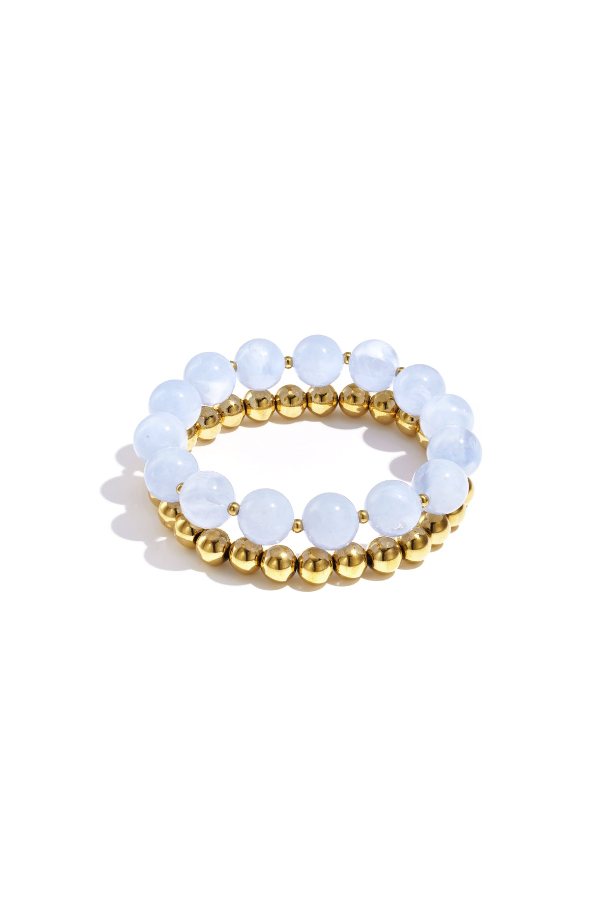 Statement Beaded Bracelet – Baby Blue Acrylic