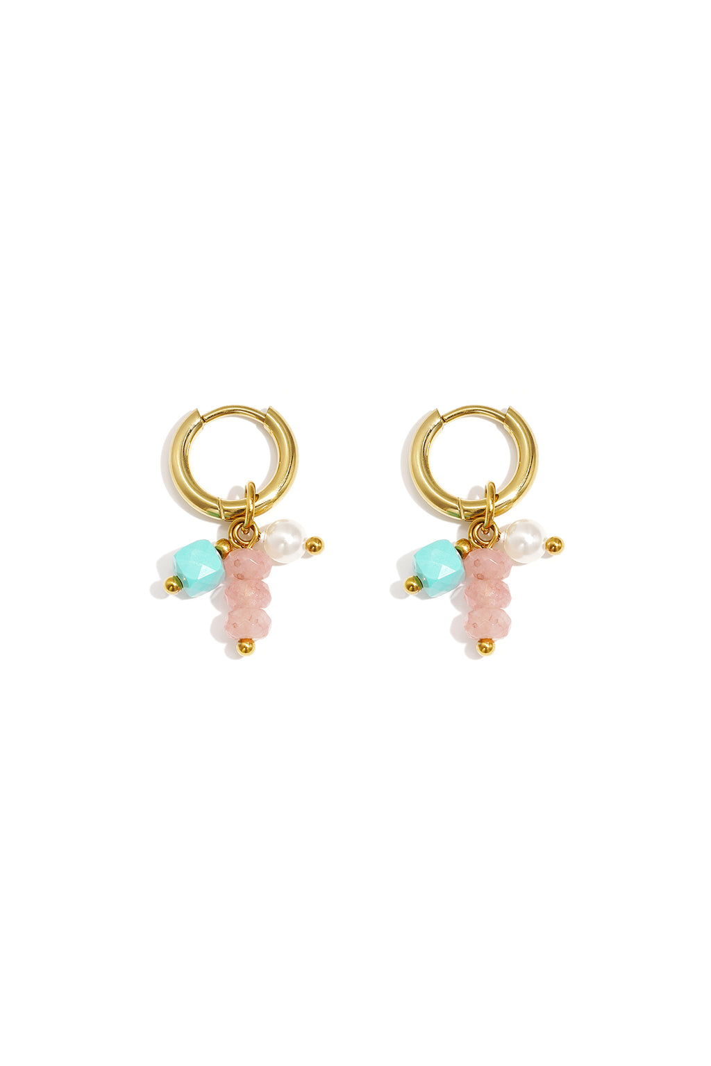 Polka Dots Drop Earrings – Pink Steel & Stone