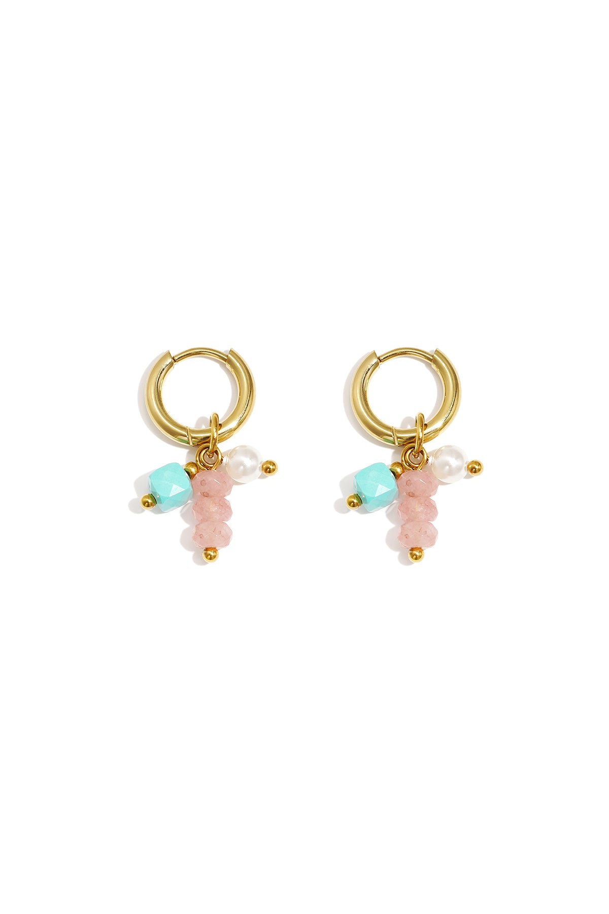 Polka Dots Drop Earrings – Pink Steel & Stone