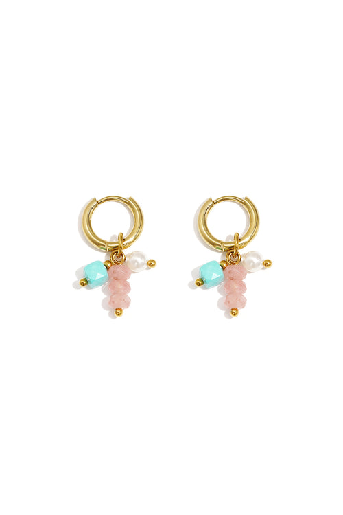 Polka Dots Drop Earrings – Pink Steel & Stone