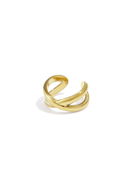 Ear Cuff Ear Lines Rillen Gold aus Edelstahl von Corelune