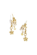 Triple earrings with floral pendants