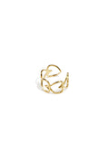 Elegant Adjustable Heart Statement Ring in Silver and Gold