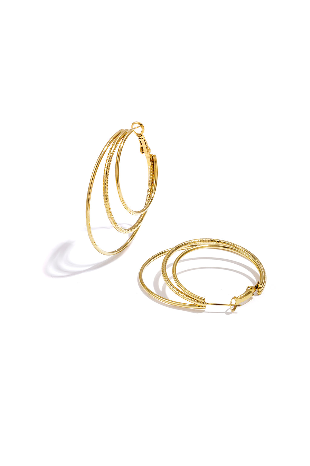 Circle Hoop Earrings – Gold-Plated Steel