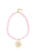Bead necklace with sun charm