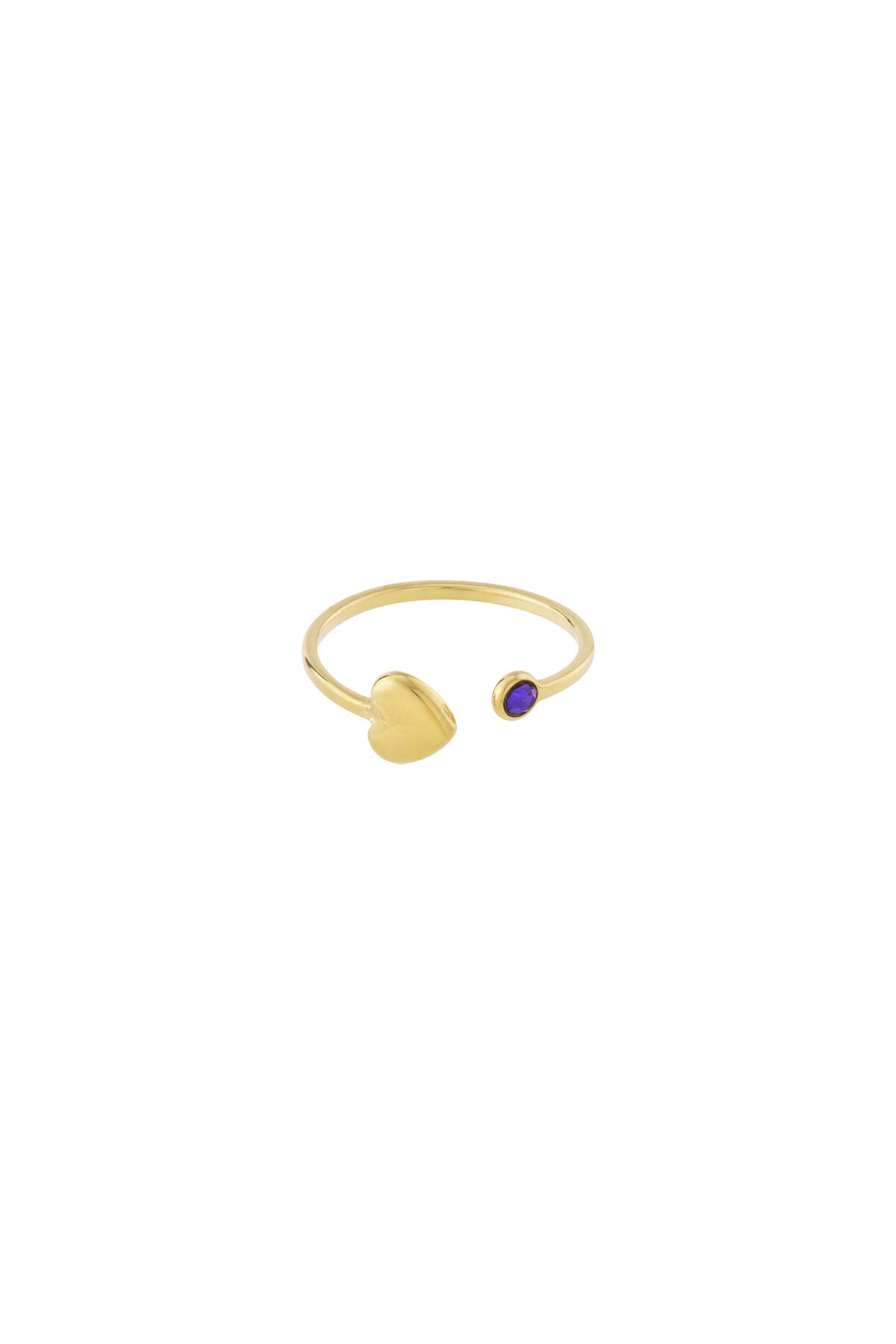 Elegant 14K Gold Plated Heart Ring - All Fit