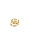 Minimalist Adjustable Rhinestone Ring - Silver & Gold