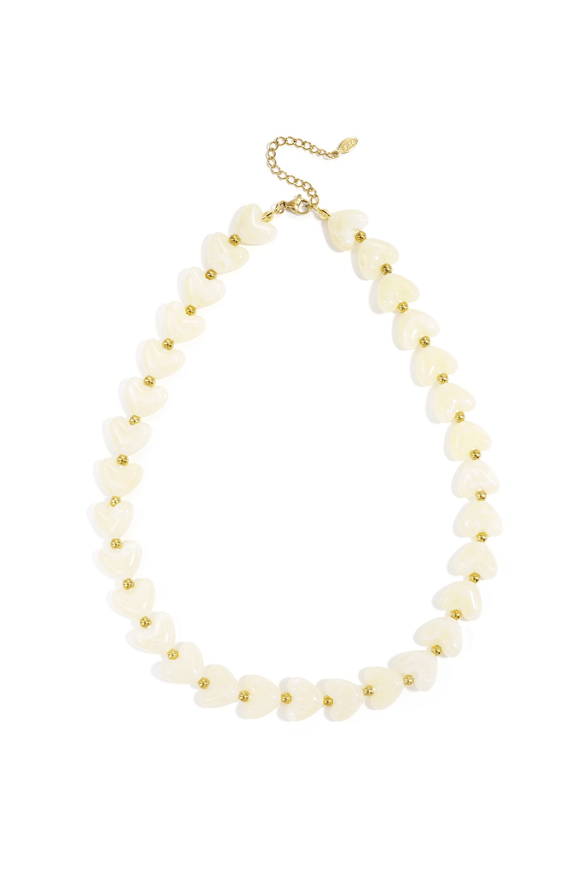 Pearl Necklace Heart made of Acrylic, 37 to 45 cm