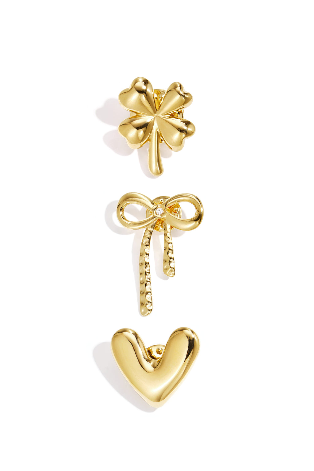 Heart Brooch – Gold-Plated Steel & Rhinestones