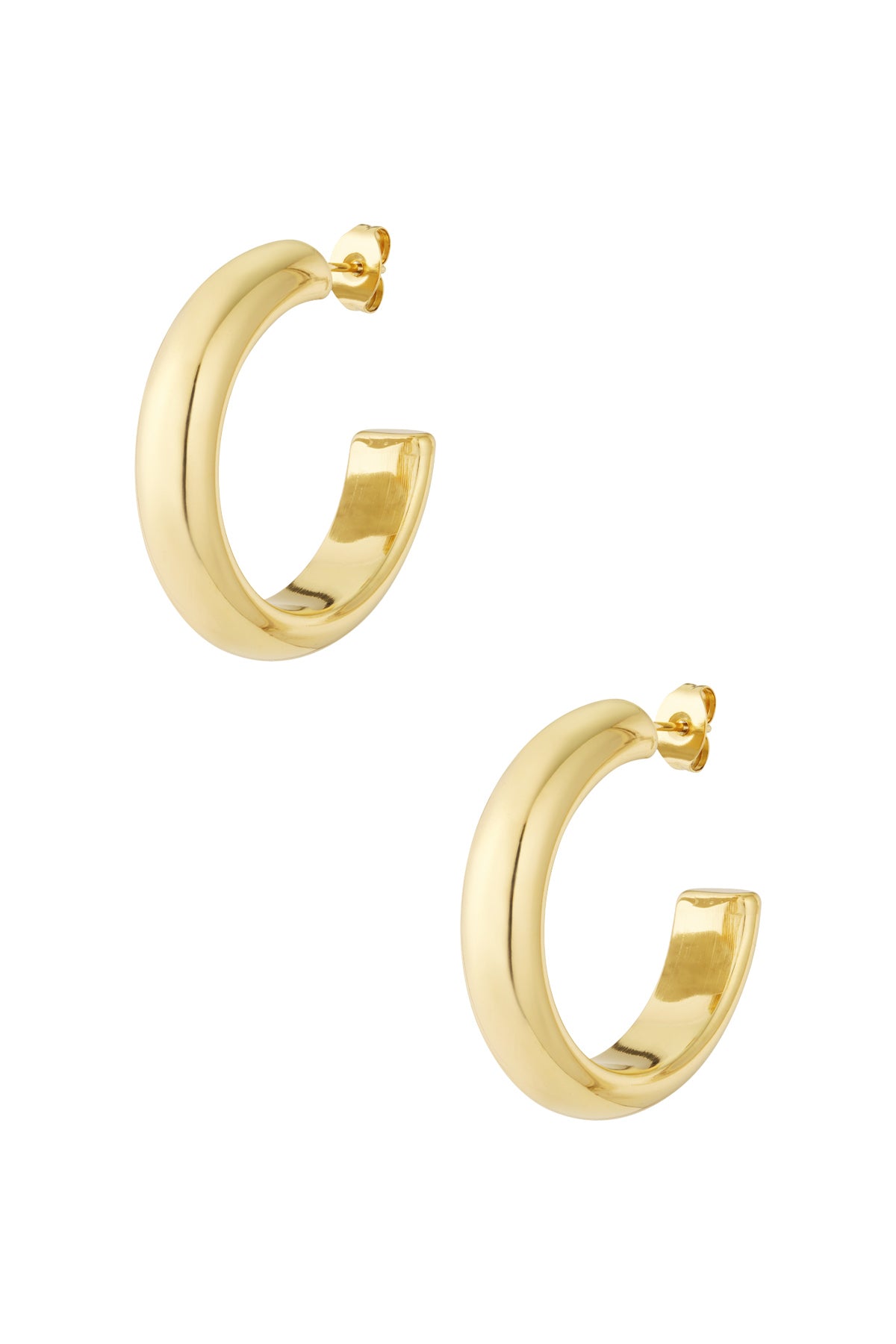 Irregular Shape Hoop Earrings – Silver-Tone Steel